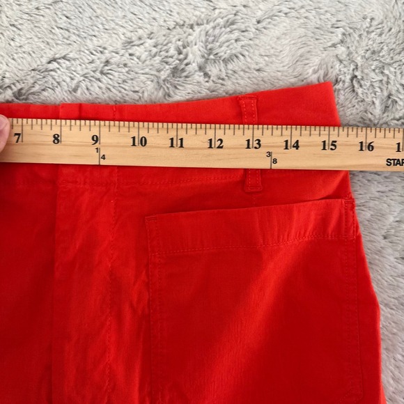 Anthropologie Maeve Colette Cropped Wide Leg Red Orange Linen Blend Pants 30T - Picture 4 of 9
